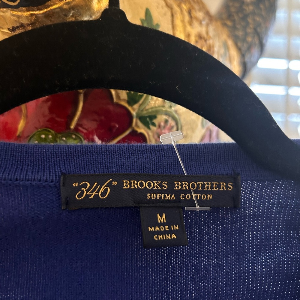Brooks Brothers 346  Blue long  Sleeve Cardigan | Classic  Button Front Sweater - Picture 2 of 4